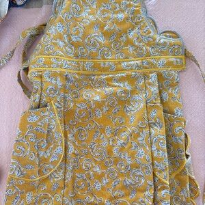 Yellow and White Patterned Apron